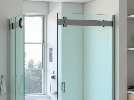 Elegant frameless glass shower screen with minimal hardware